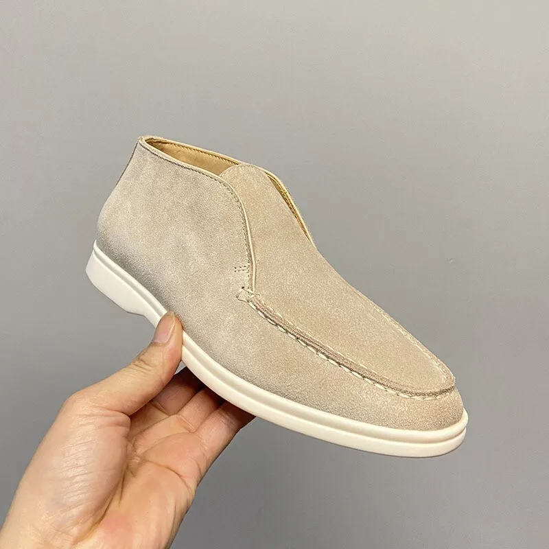 Scarpe alte scarpe Casual da uomo in pelle scamosciata leggera scarpe pigre scarpe da guida da uomo Slip-on traspiranti mocassini comodi mocassini