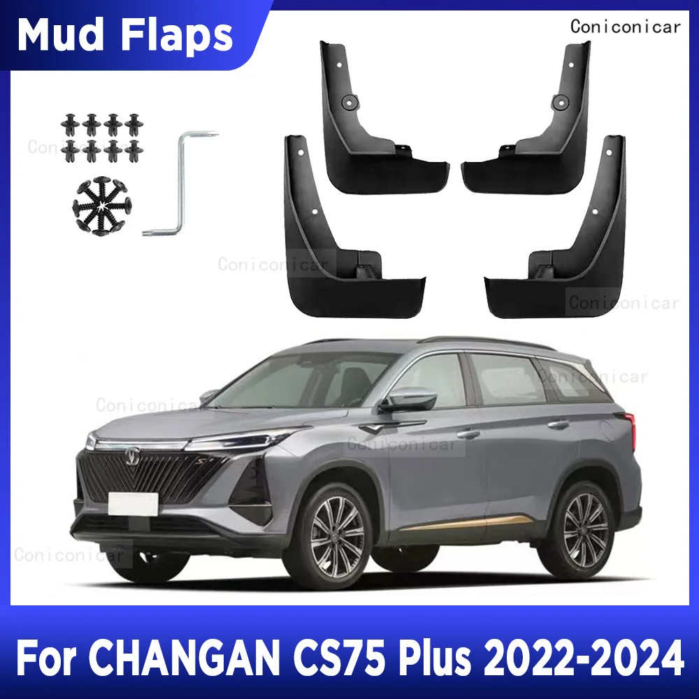 

For CHANGAN CS75 Plus 2022-2024 4PCS Mud Flaps Splash Guard Mudguards MudFlaps Front Rear Fender Auto Styline Car Accessories