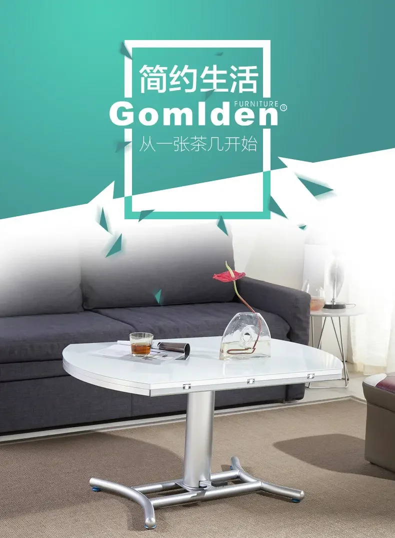 Climbing and lifting coffee table dining table dual-purpose integrated small apartment multi-function can be switched from squar view 6