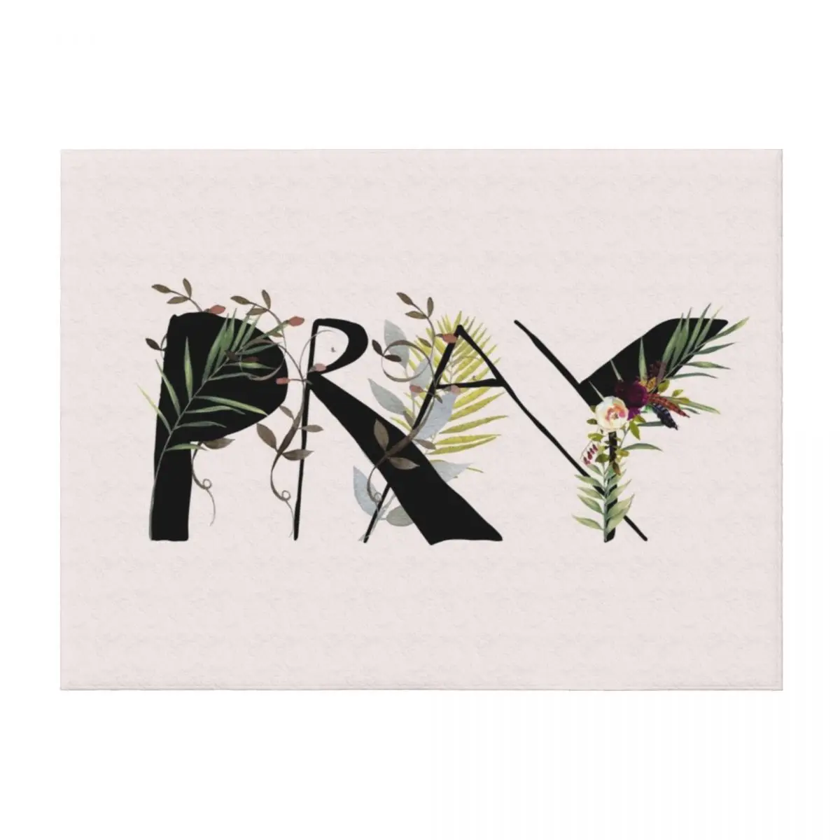 

Pray - Christian Floral Watercolor Lettering Throw Blanket Thins Tourist Travel heavy to sleep Blankets