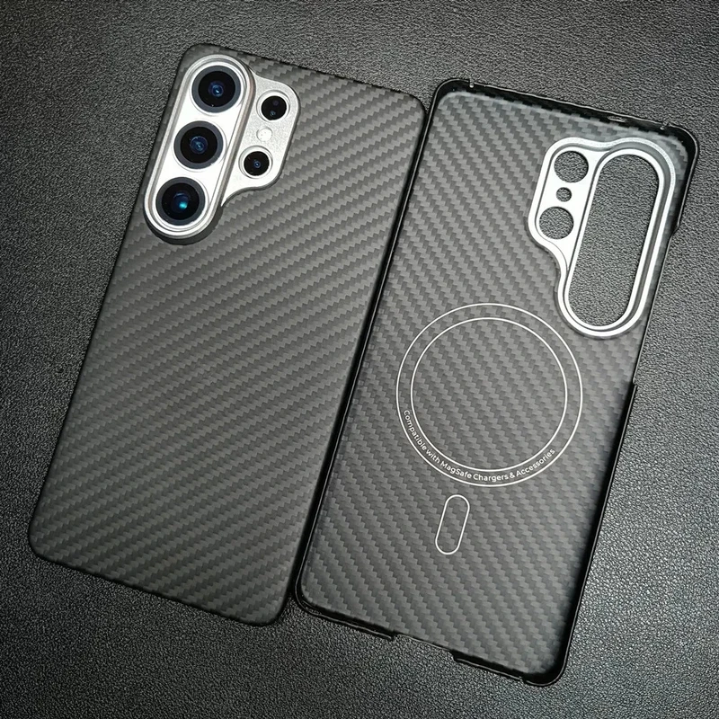 P+ Real Carbon Fiber Magnetic Case For Samsung Galaxy S26 Ultra For Magsafe Cover