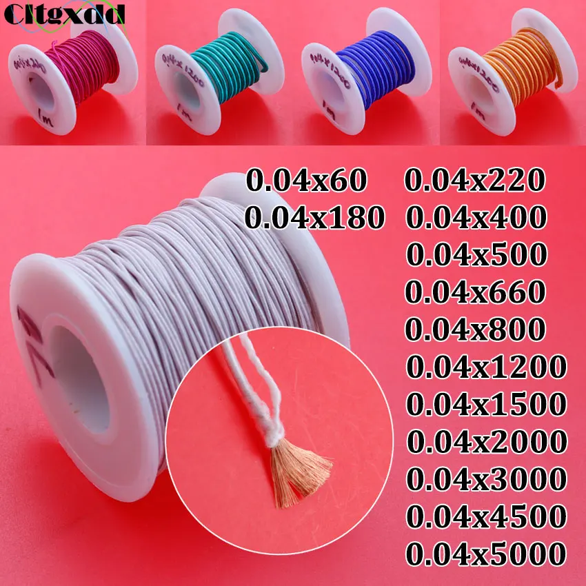 

Cltgxdd 0.04x60 0.04X180 0.04x220 Strand Litz Wire 0.04mm Multi Stranded Polyester Silk Wrapped Copper Wire Yarn Wrapped Wire