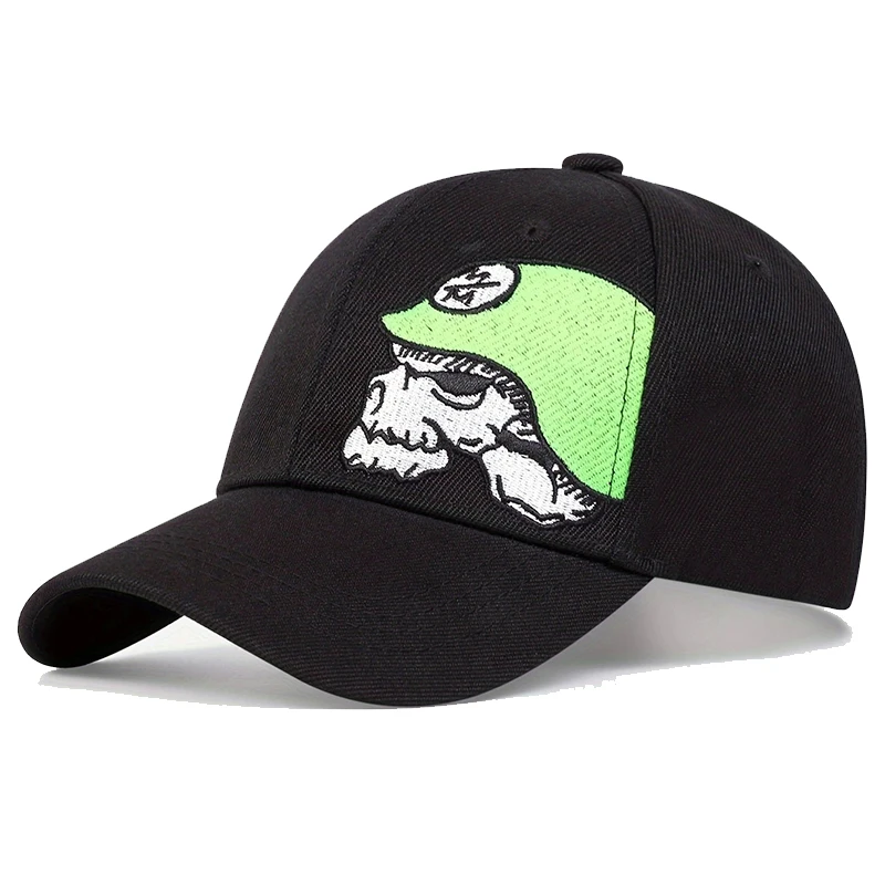Unisex z haftem męską w hełmie czapki hip-hopowe wiosenne jesienne regulowane czapki baseballówka w stylu Casual kapelusz przeciwsłoneczny