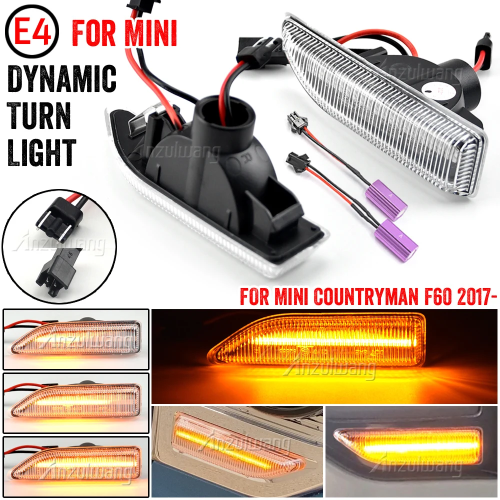 

For Mini Countryman F60 2017 2018 2019 2020 Dynamic Sequential LED Side Marker Light Flowing Turn Signal Lamp