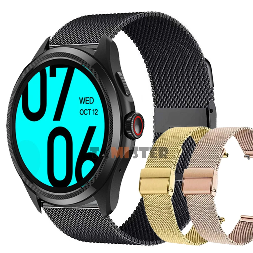 Pulseira de metal para ticwatch pro 5 aço inoxidável substituição pulseira para ticwatch pro 5 pulseira correa acessórios