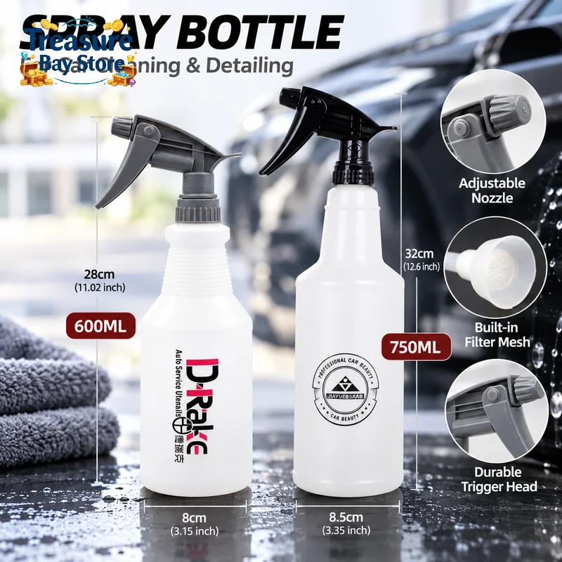 Empty Spray Bottle Portable Acid Alkali Resistant Nozzle Atomizer Refillable Liquid Container Gardening Cleaning Supplies