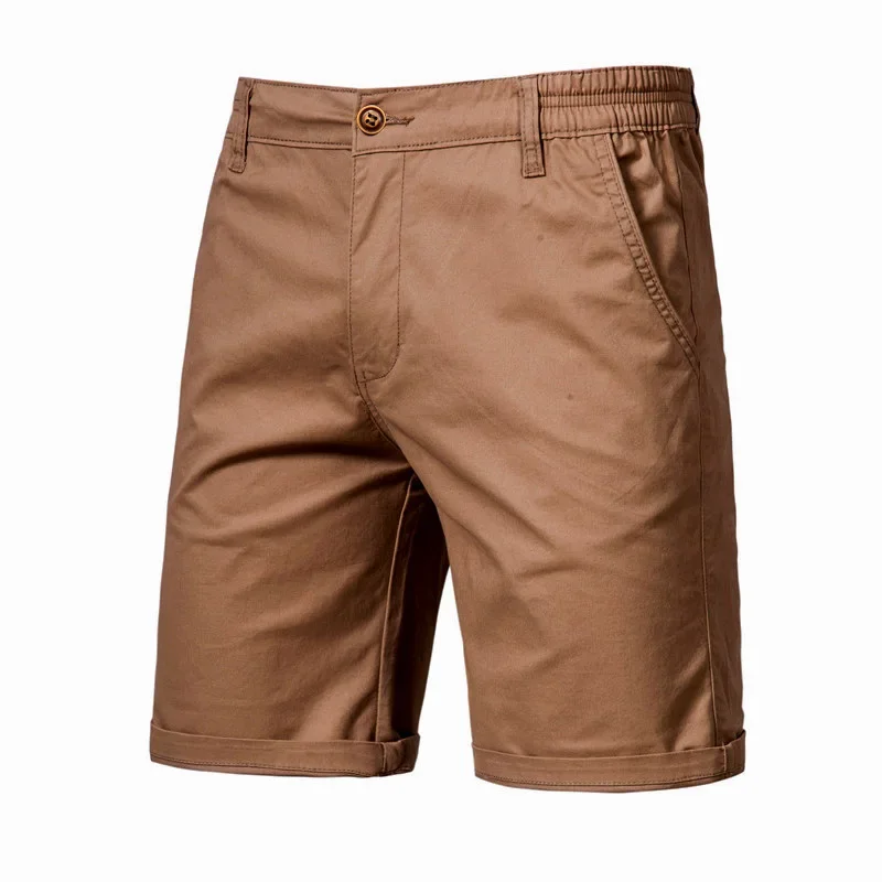2024 Men Shorts Summer Cotton Middle Waist Male Casual Business Men Shorts Printed Beach Stretch Chino Classic Fit Short Homme