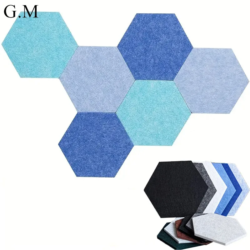 Felt Board กระเบื้องหกเหลี่ยมประกาศ Self-กาวเล็บสําหรับตกแต่งผนัง Soundproof ผนังแผงสติ๊กเกอร์ติดผนังตกแต่งห้อง