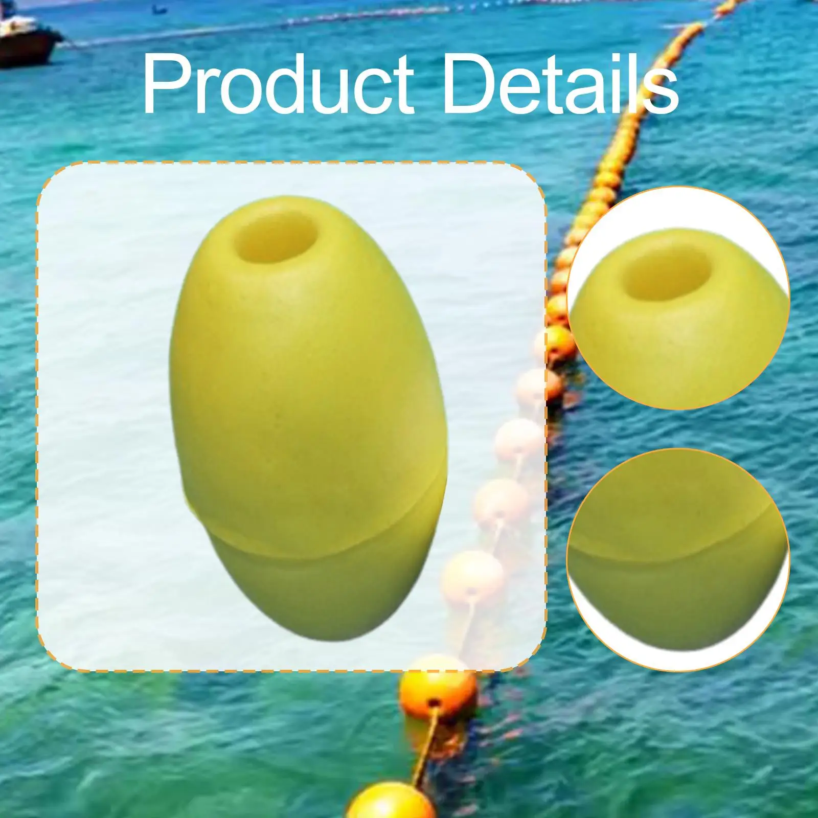 بولي كلوريد الفينيل المياه تعويم شكل الزيتون الكرة المزدهرة لرمي حبل السحب كاياك مرساة علامة المياه العميقة معدات حمام السباحة #5