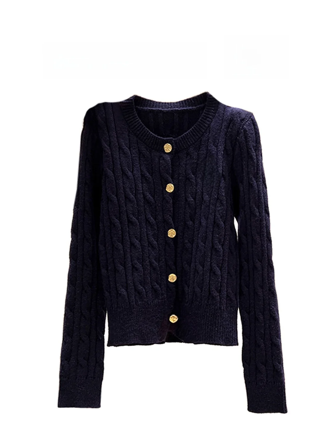 

Autumn Winter Thiened Long Sve Knitted Sweater Cardigan Women's Unique Slim Fit Top Luxury Sle round Ne Single Button