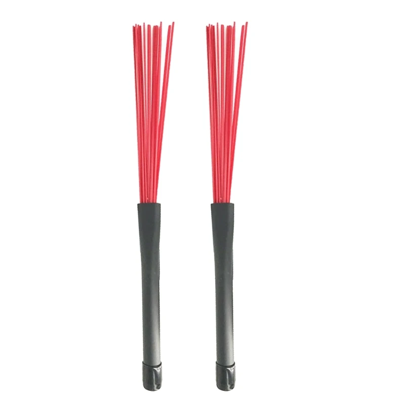 2Pcs Drum Brush Percussion Brushes Snare Brush Jazzes Drum Brushes Professional Nylon Wire Brush with Comfortable Handle image 2