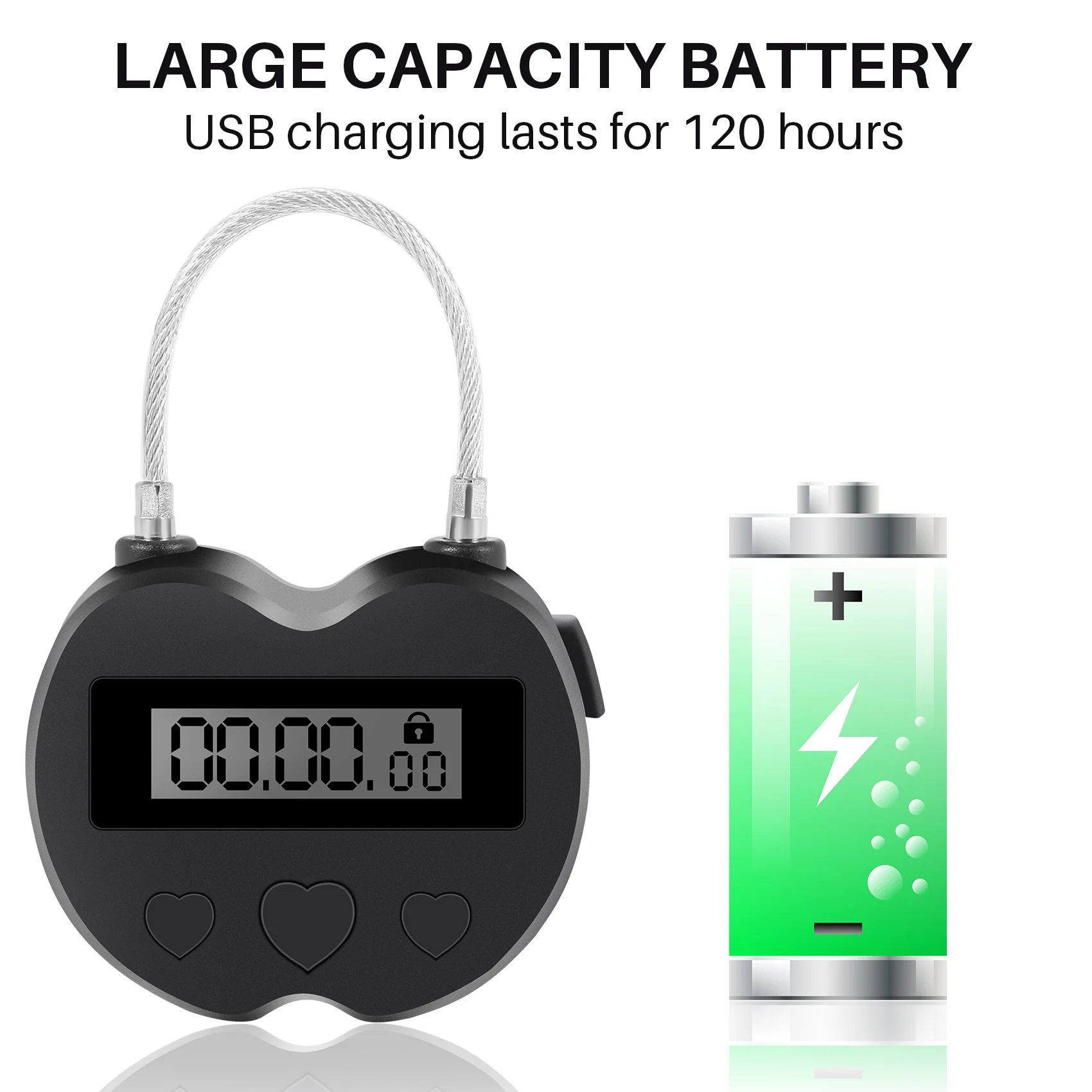 Slimme Tijdvergrendeling LCD-Scherm Tijdvergrendeling Multifunctionele Reis Elektronische Timer, Waterdichte Usb Oplaadbare Tijdelijke Timer Hangslot