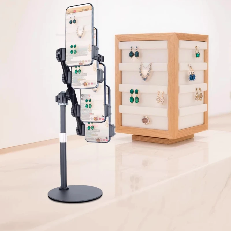 

Live Streaming Station Multi-Angle Phone Mount for Food Photography Overhead Shooting Stand Sitting/Standing Broadcast Desk
