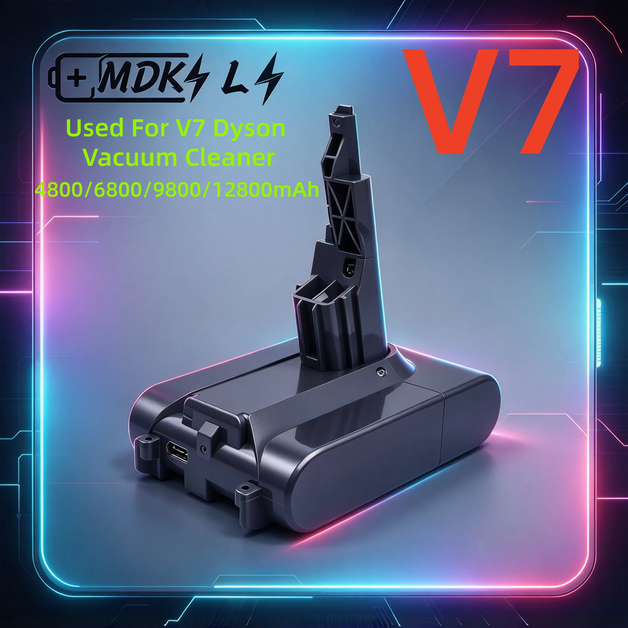 For Dyson V7  SV11 Battery   21.6V  12800mAh ,Replacement Handheld Vacuum Cleaner Battery,providing strong battery power.