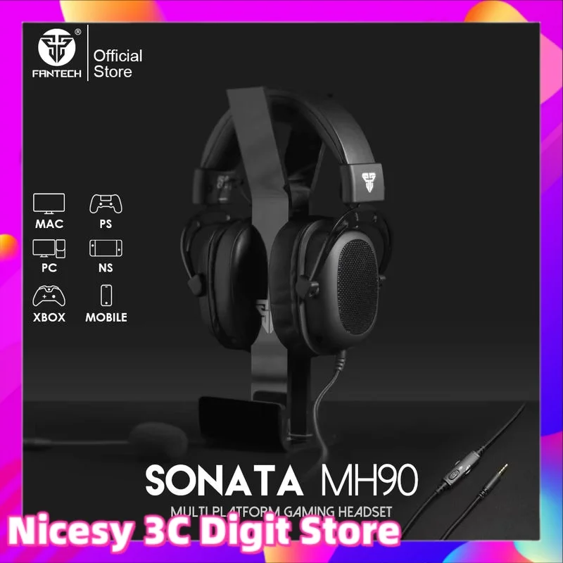 Проводная гарнитура FANTECH SONATA MH90, наушники из пены с эффектом памяти, разъем 3,5 мм и съемным микрофоном для игровых наушников, геймеров Проводная гарнитура FANTECH SONATA MH90, наушники из пены с эффектом памяти, разъем 3,5 мм и съемным микрофоном для игровых наушников, геймеров