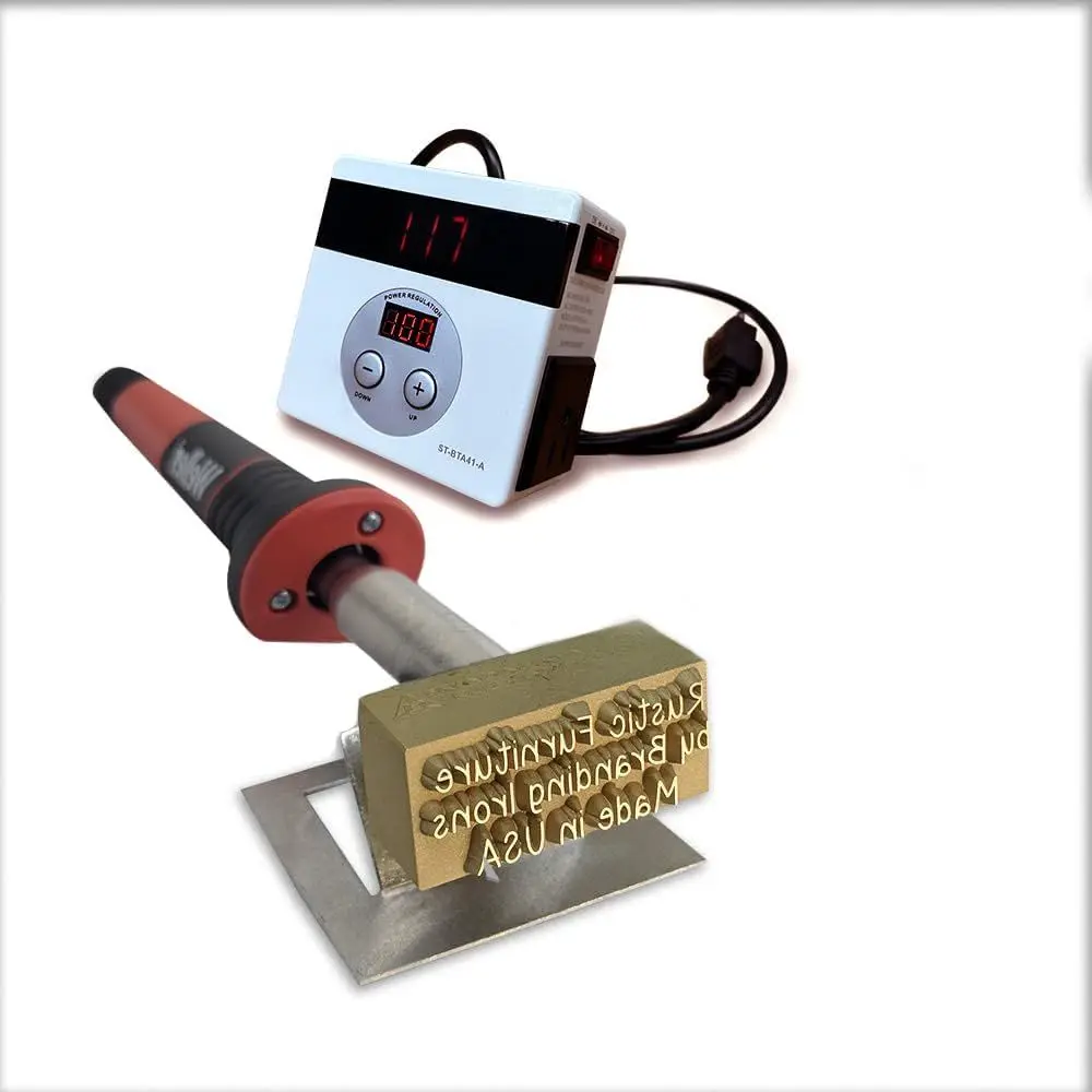 

Custom Electric Branding Iron with Personalized Text - Stand Size - Engraved in the USA