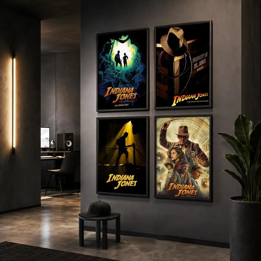 Adventure Movie I-Indiana J-Jones Poster Wall Art Print Sticker for Bedroom Living Room Dorm Office Modern Home Decor
