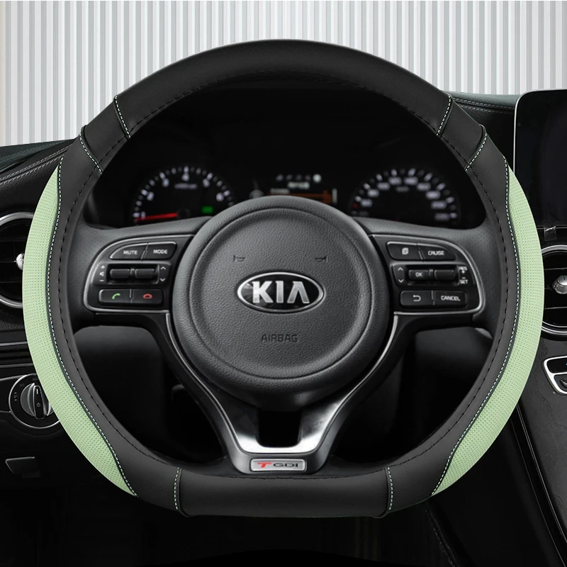 D Type Stering Wheel Cover Wrap For Kia Stinger Soul 2018-2021 Picanto X-line Morning Ceed GT Stonic Sportage Proceed K5 Optima