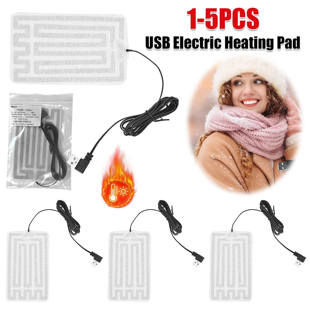 

USB Heating Film Electric Heating Pad 5V Gloves Heater Foldable Electric Foot Warmer Multi-Function for Clothes Gloves Shoes