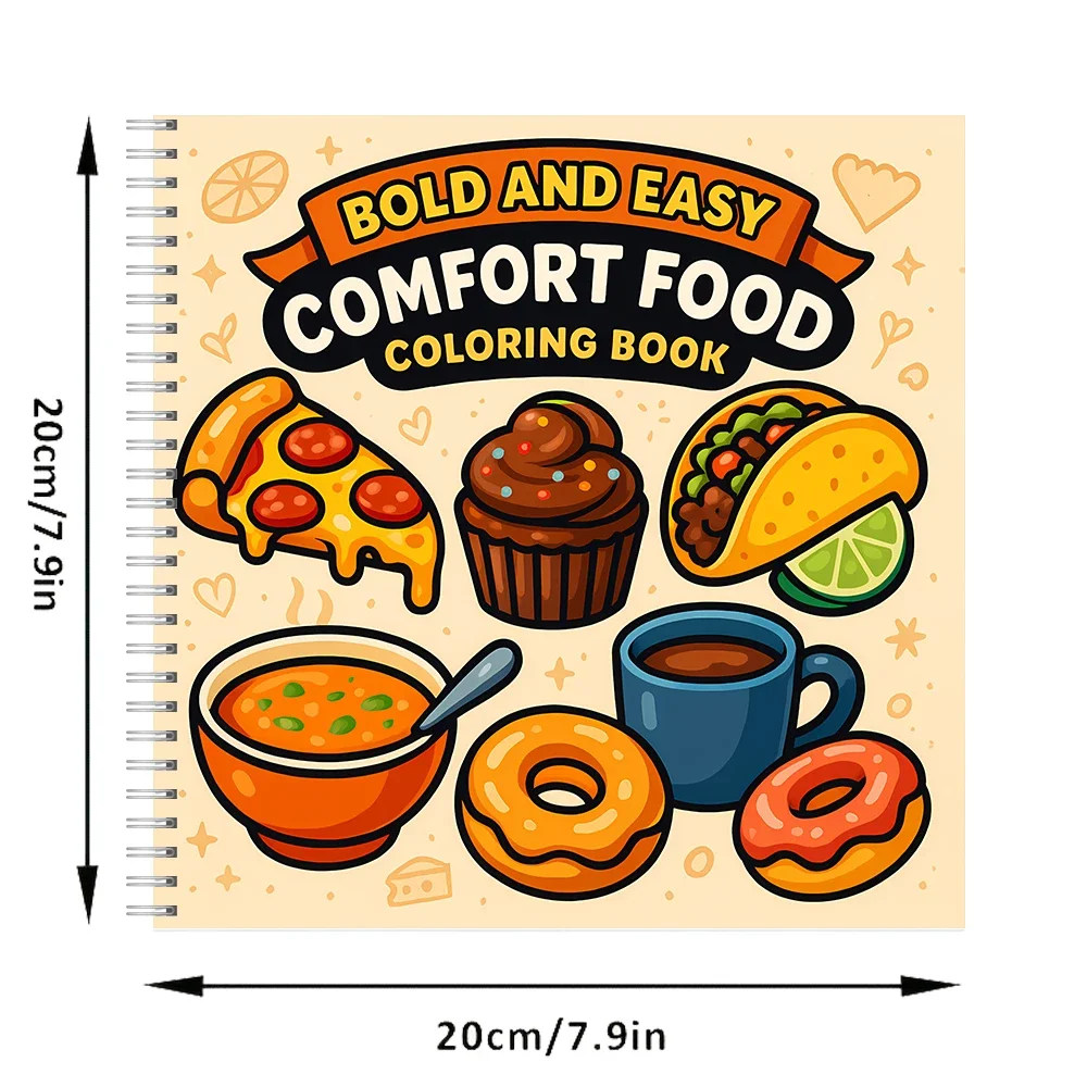 Comfort Food Coloring Book for Adult Colouring Book, Birthday Day Gift, Back to School Supplies, Adults Cute Drawing Book