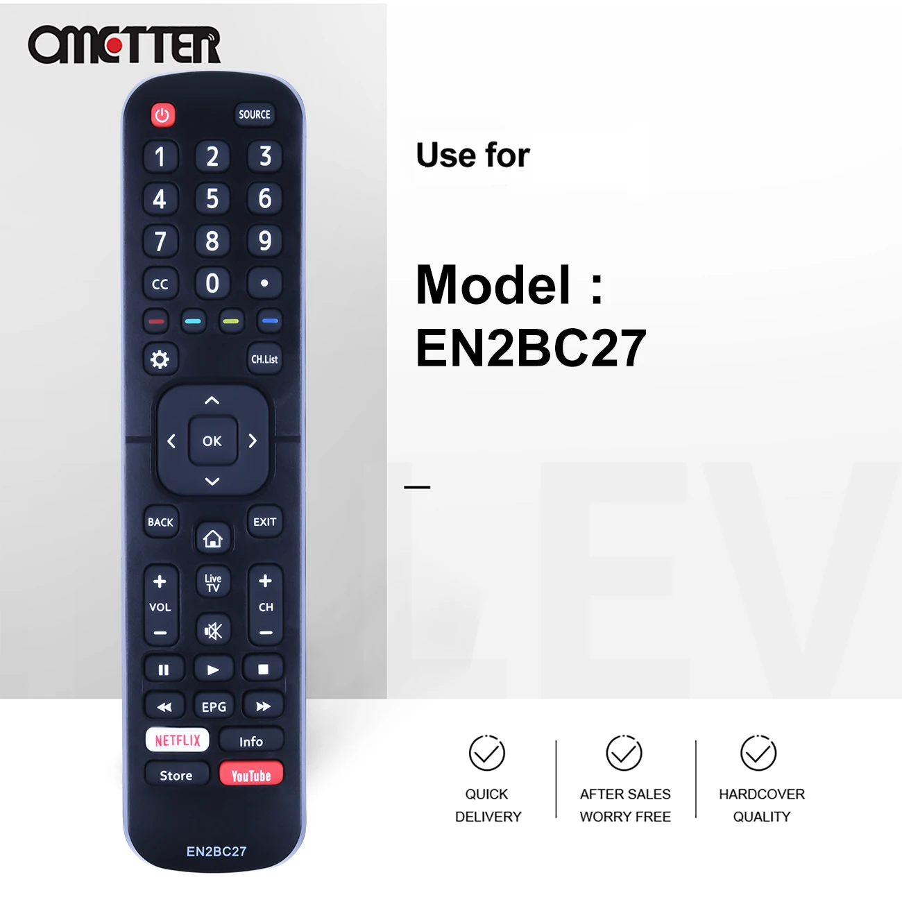 EN2BC27 Voor Hisense Smart Tv Afstandsbediening 50K303/ 55K303V2(183 Up)/ 43A5605/ 39A5605/ 32A5605