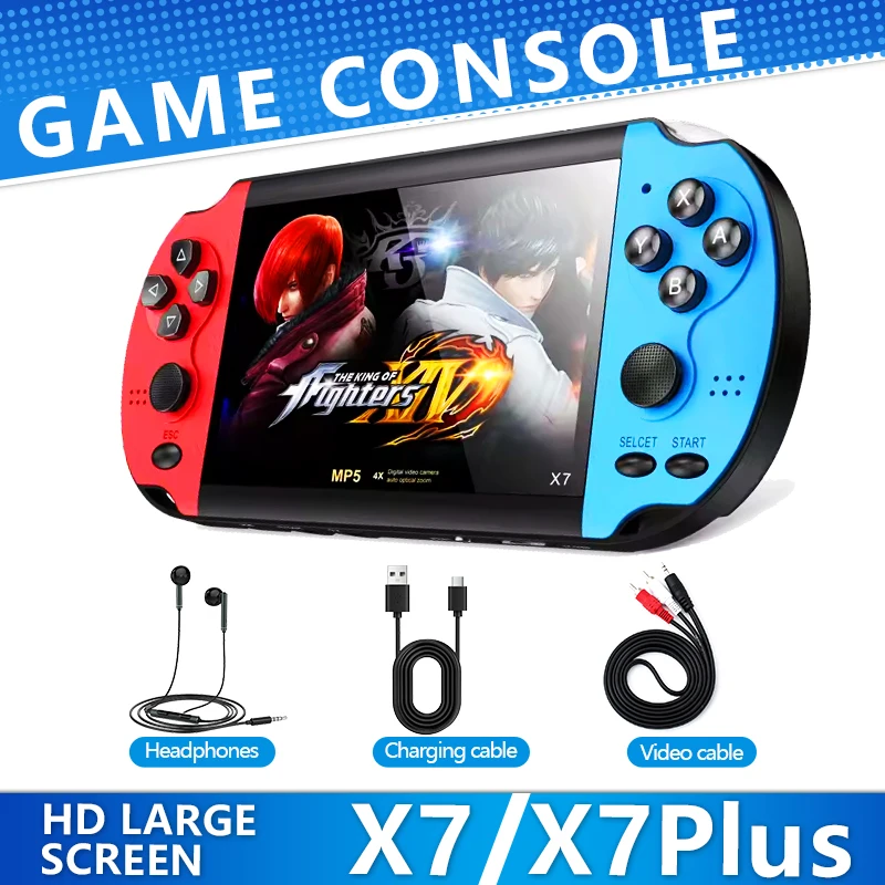 

FUNKIDDY X7 PLUS Handheld Game Console 5.1 inch IPS Screen X7 4.3" Portable Pocket Video Game Console HDMI Output &Double Player