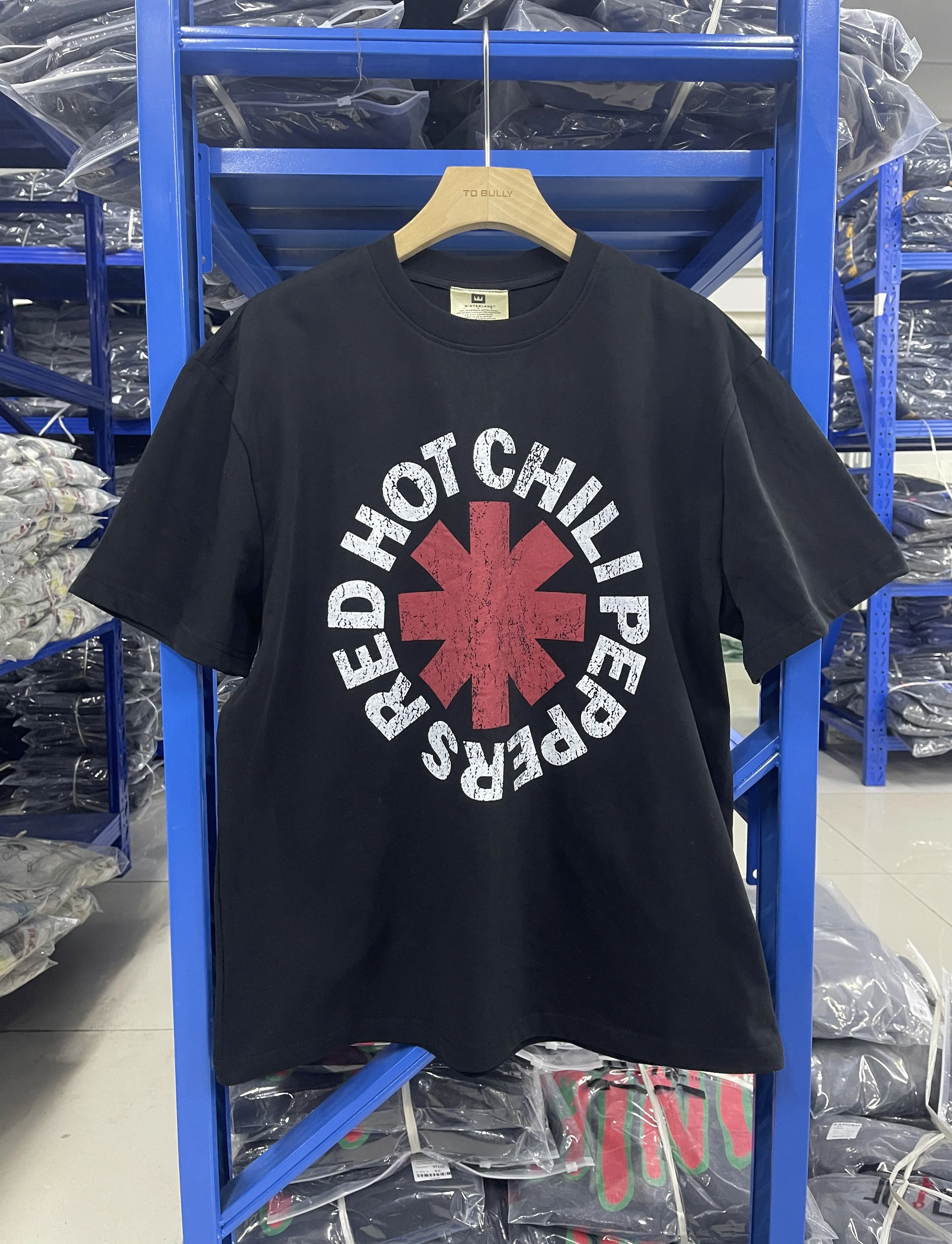 25SS High quality Vintage Rock Red Chili Printed Band Short Sleeve Heavy Washed Cotton Loose Casual Oversize Street Pop T-shirt