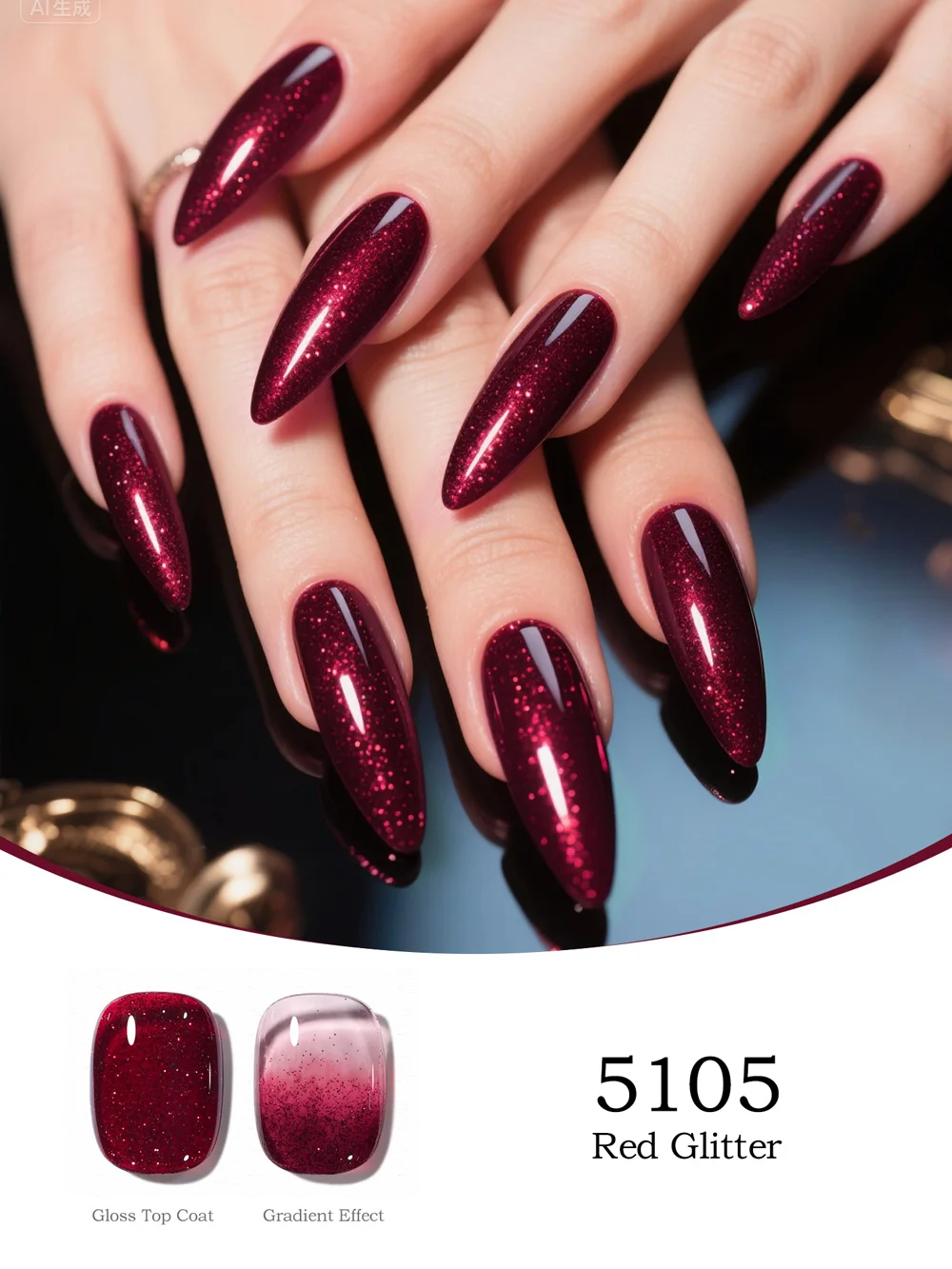 VENALISA Hema TPO Free Nagelgelpoliermittel, neue Formel, Gel-Lack, Kristall, rotes Katzenauge, wunderschöne Farbkollektion, semi-permanent, 10 ml – Detail 7