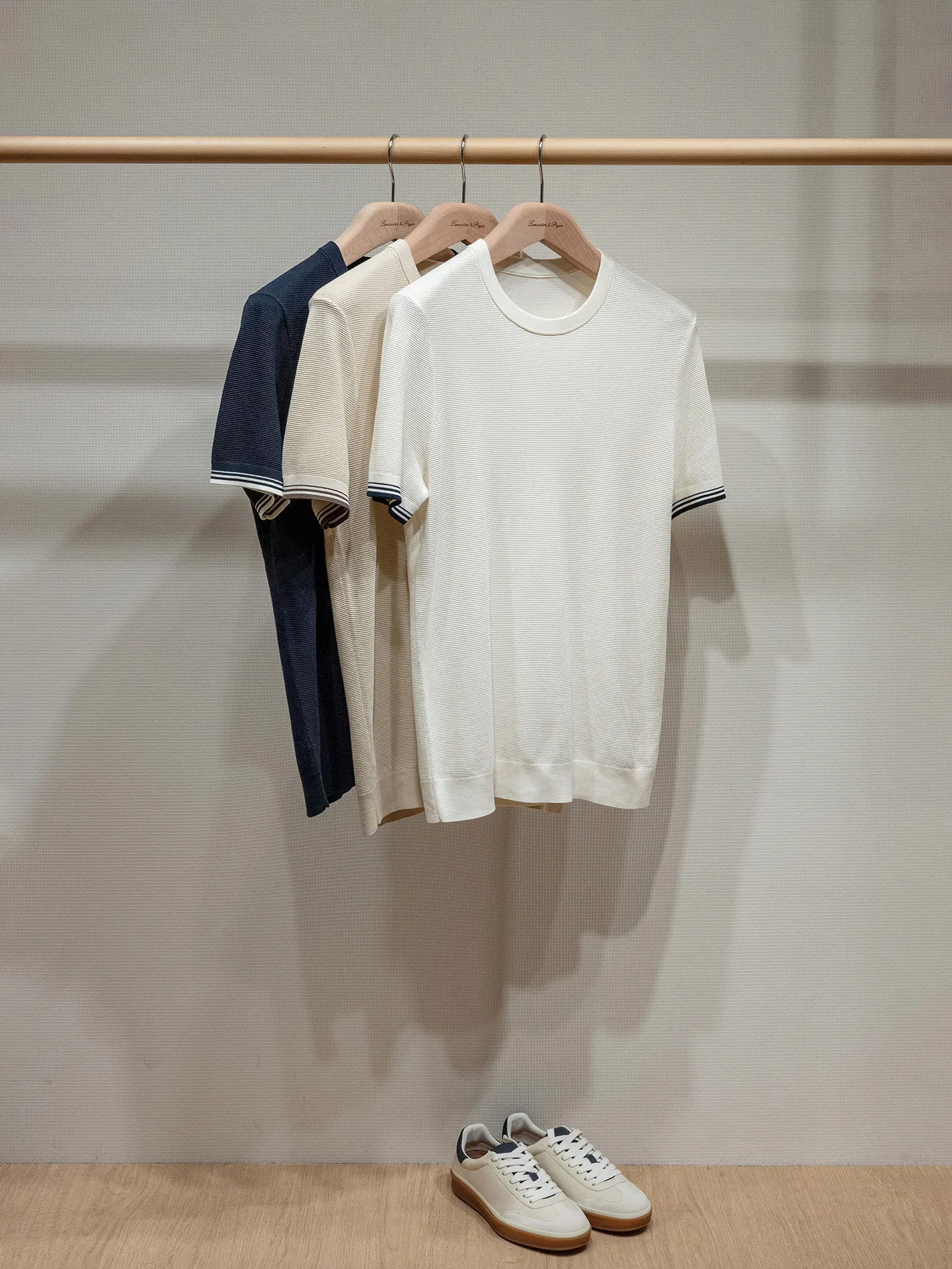 Classic high-end mulberry silk cotton blend breathable and comfortable men's crew neck knitted short-sleeved T-shirt