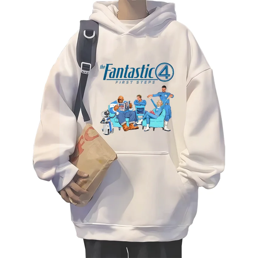 

The Fantastic Four First Steps Movie Printed Hoodie Men Women harajuku Autumn oversized fashion Fleece Long sleeve tracksuit