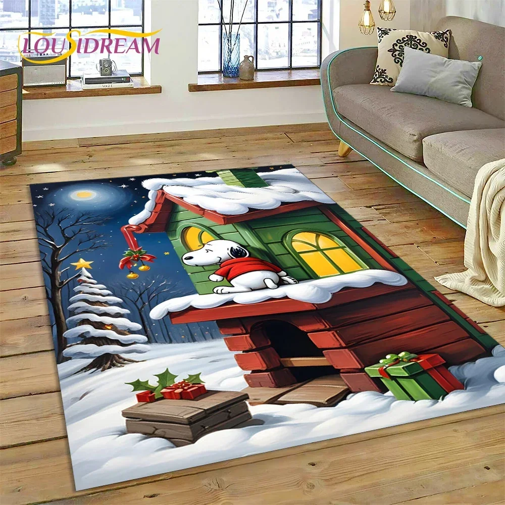 Retro Snoopy Dog Cute Cartoon Rug Carpet for Living Room Bedroom Home Decor,kids Play Non-slip Decoration for Sofa Doormat Gift