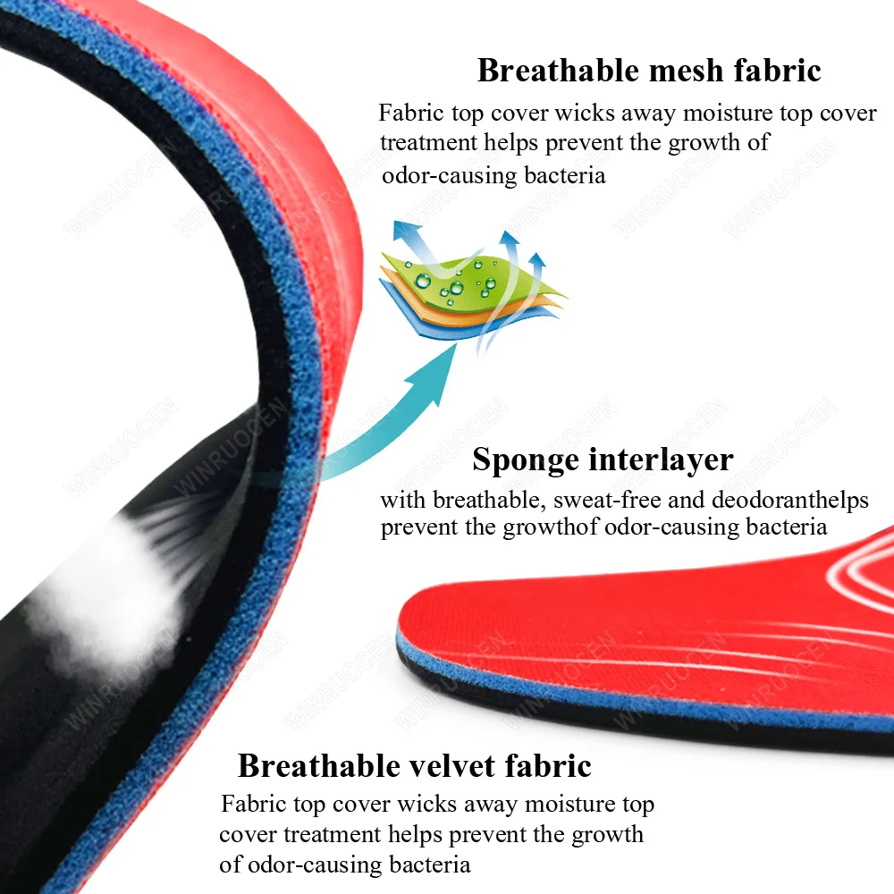 High-quality Best EVA Orthopedic Shoes Sole Insoles Sports Elasticity Flat Foot Plantar Fasciitis Shock Absorption Running Pads