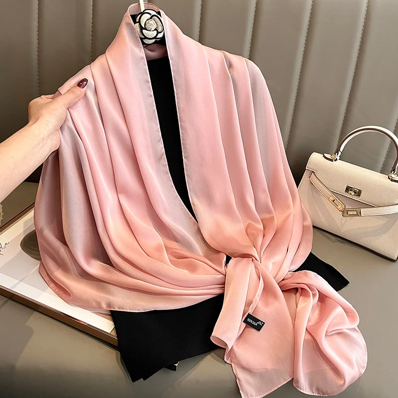 ​​2025 New Women's Solid Color Beach Scarf UPF 50+ Protection Lightweight Chiffon Multi-way Wrap for Summer Travel Swim Cover-up