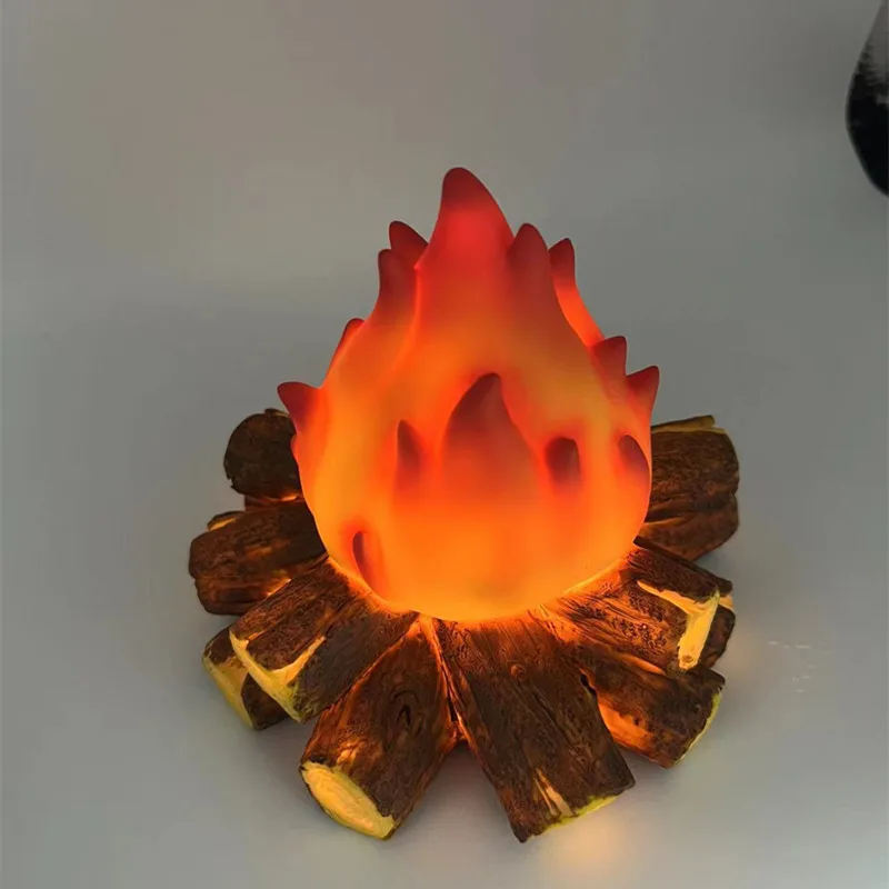 3Pcs/Lots LED Simulation Charcoal Flame Light Room LED Flame  Ornament Holiday Warm LED Charcoal Fire Ornament