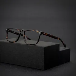 Acetate square frame glasses for men vintage tortoiseshell handmade optical glasses frames make prescription glasses progressive