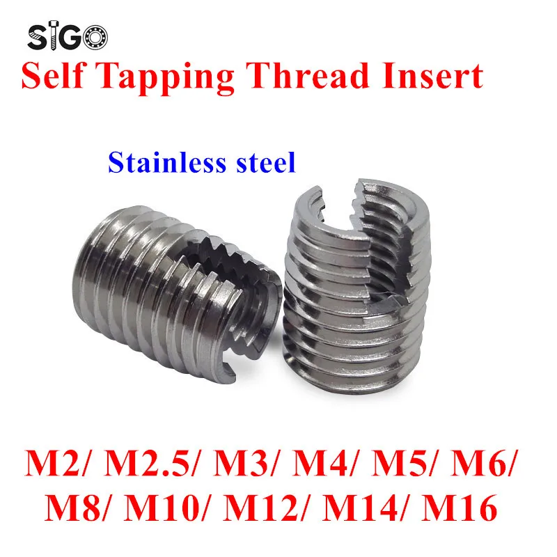20/10pcs M2 M2.5 M3 M4 M5 M6 M8 M10 M12 M14 M16 Self Tapping Insert ...