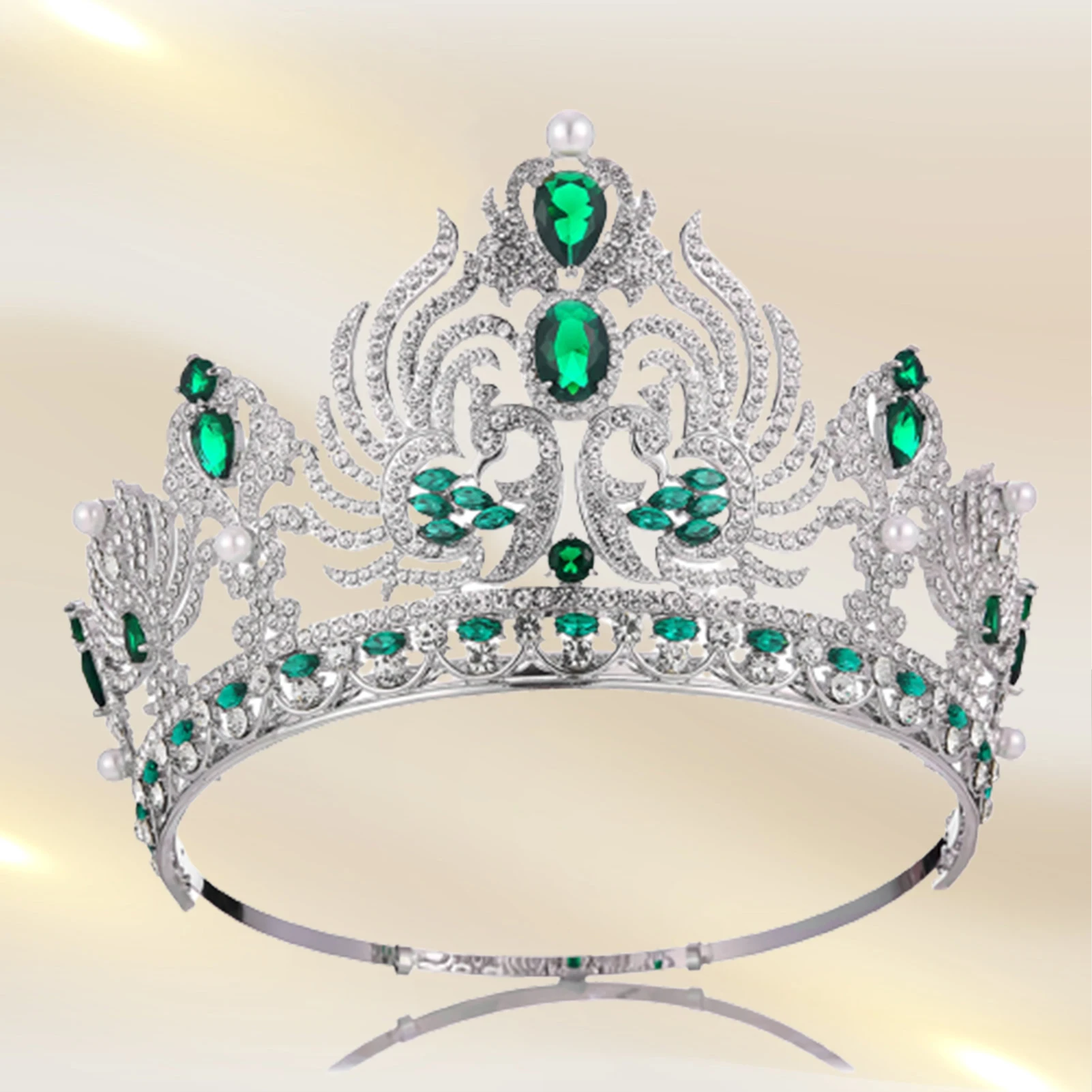 

Большие диадемы и короны, блестящая диадема принцессы со стразами, королевская королевская корона, серебряный цвет, повязки на голову из сплава, свадебные украшения для волос невесты