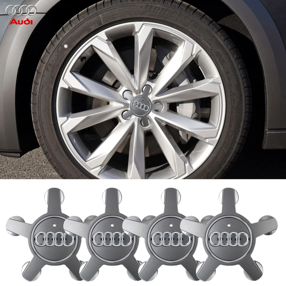 4Pcs 128mm Car Wheel Tire Rim Center Hub Caps Cover Decoration For AUDI A3 A5 A4L A4 A1 A6L A7 A7L Q3 Q5 Supercar S3 RS5 A8 TT