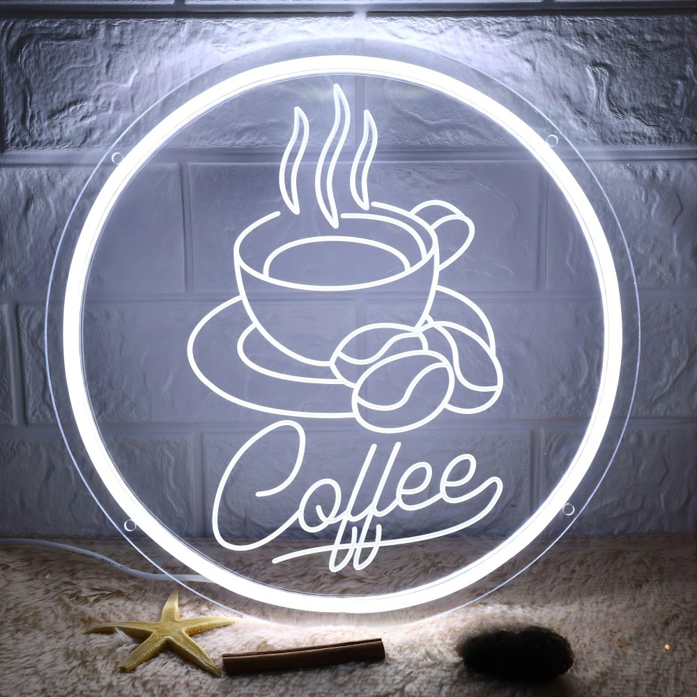 12 Colors Coffee Neon Sign Carve Personl LED Lights For Restaurant Decoration Neon on The Wall Frames Room Decors Support Custom