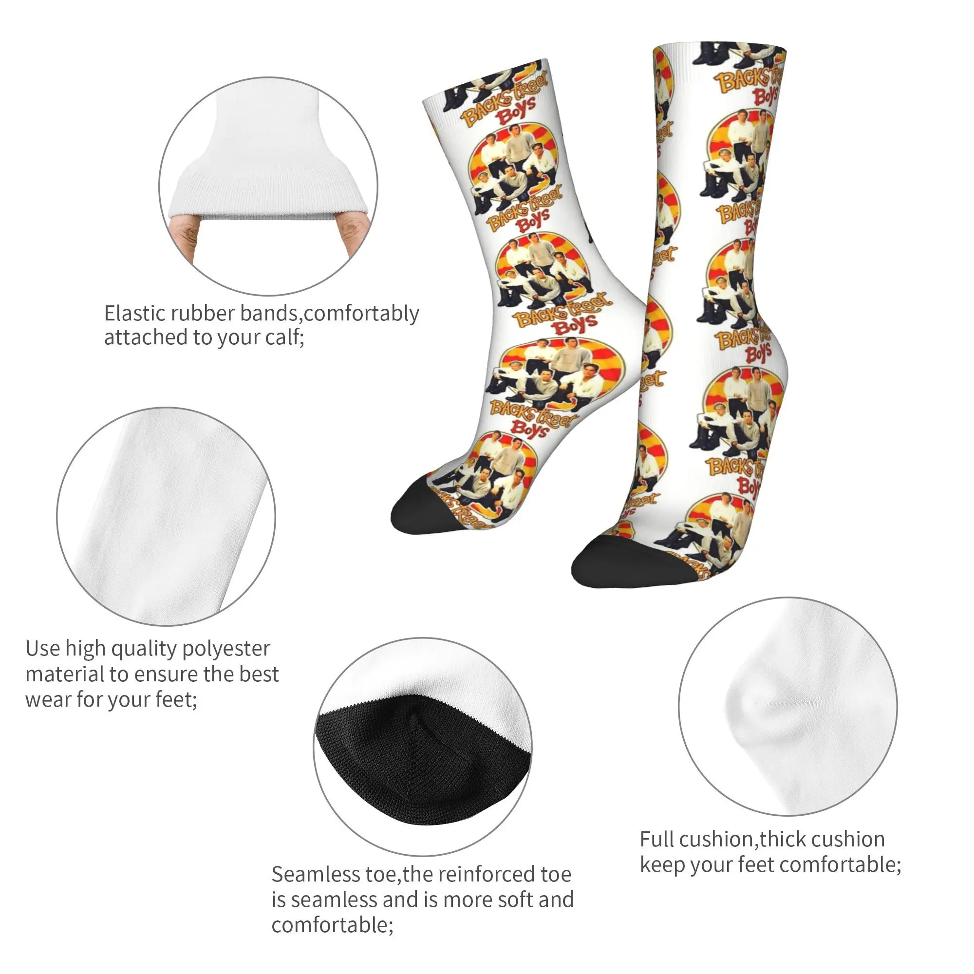 BSB Backstreet Boys Band Socks جوارب الربيع الرجعية الرجال الجوارب الناعمة تصميم الجري عدم الانزلاق الجوارب