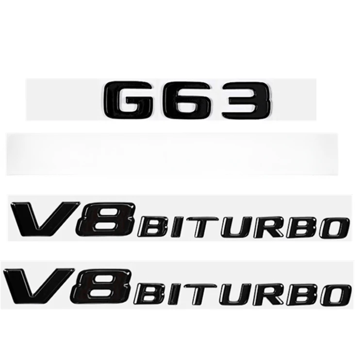 Car Trunk Letters Logo Badge Emblem Decal Sticker for Mercedes Benz G Class G55 G63 G350d V8 Biturbo W461 W463 W464 Accessories