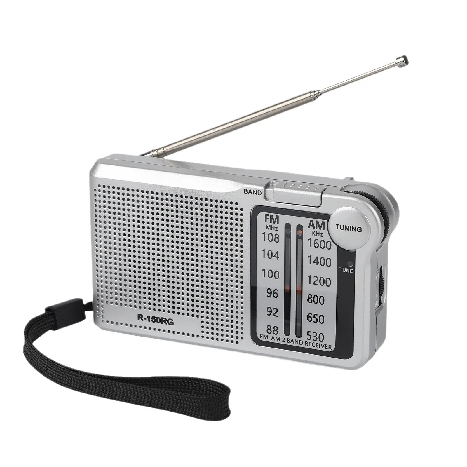 Radio FM/AMPuntero de dos bandas Mini portátil de bolsillo ajustado a mano Radio para personas mayores de volumen pequeña