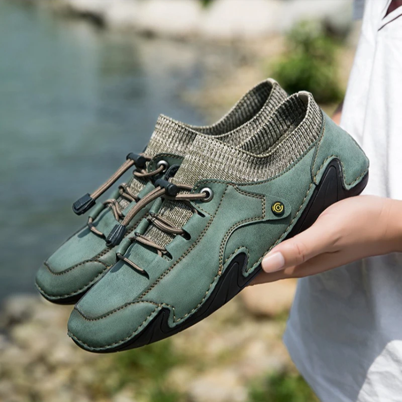 

Designer Large Size 48 Men Loafers Soft Moccasins High Quality Spring Genuine Leather Shoes Men Comfortable Flats Driving Shoes