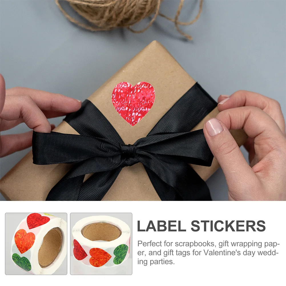 

1000Pcs Exquisite Heart Shape Stickers Creative Sealing Stickers Gift Seal Decoration Wedding Packaging Labels Valentine's Day