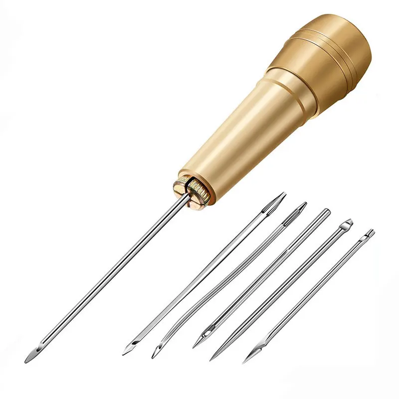 4Pcs Canvas Leather Tent Shoes Sewing Awl Taper Leather craft Needle Kit Repairing Tool Sets Hand Stitching