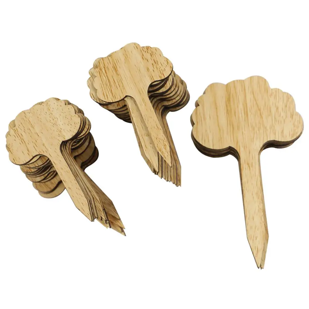 

50 Pcs Wooden Garden Labels Durable Reusable Plant Signs Toppers Decorative Picks for Courtyard Botanical Succulents Flowers