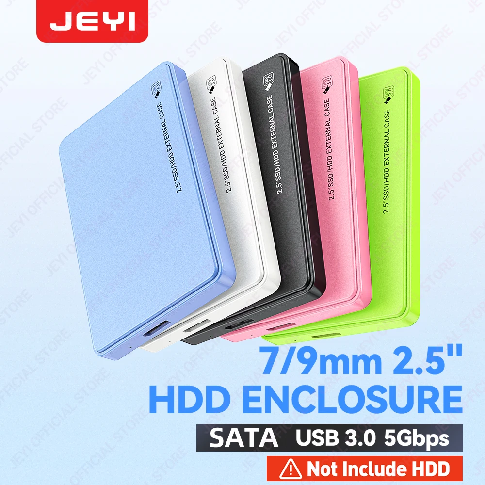 

JEYI 2.5" External HDD Enclosure 5Gbps (4TB)-USB 3.0 To SATA 3.0 for 7mm/9.5mm 2.5" HDD Support Tool-Free Installation 5 Colors