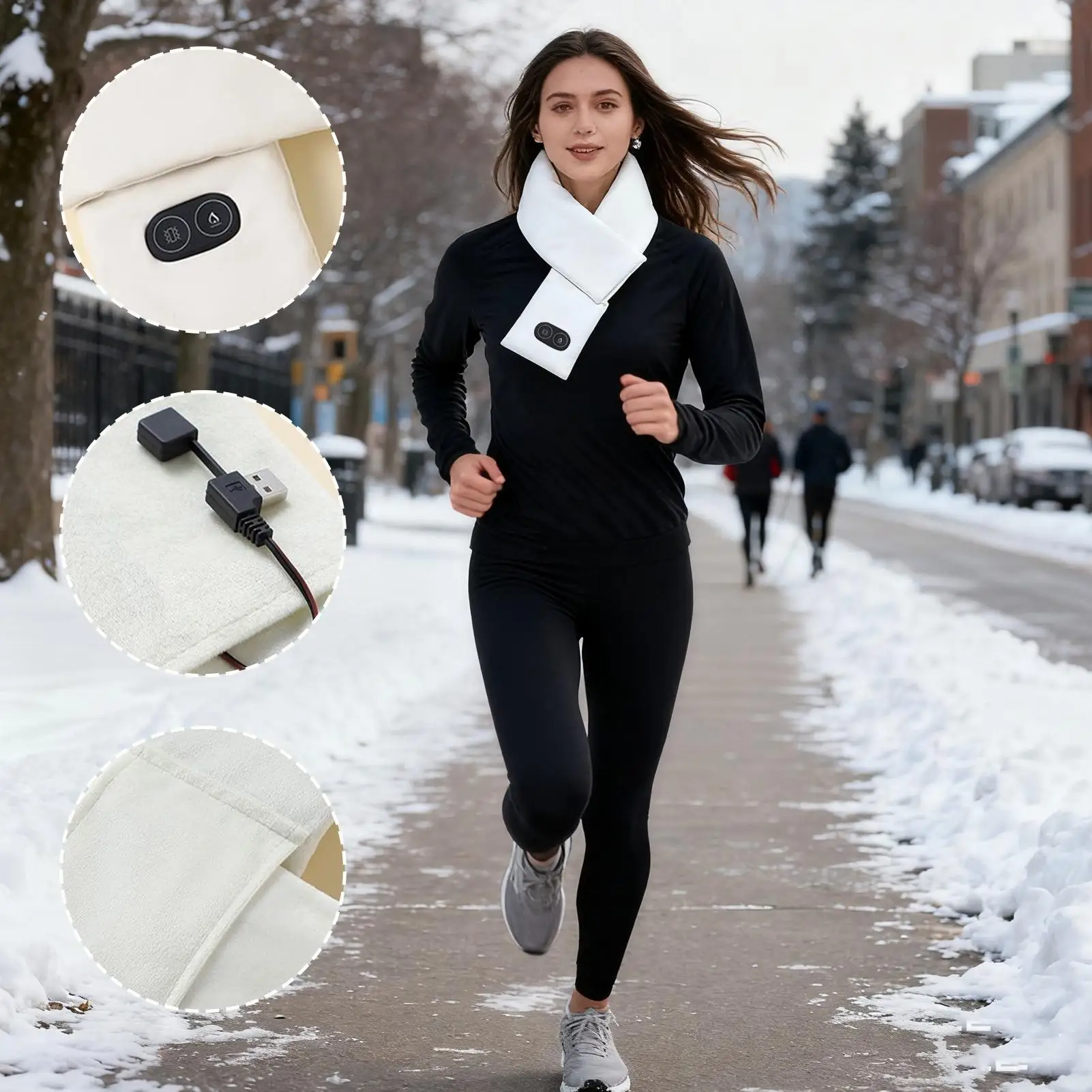 

NEW USB Heated Massage Scarf For Neck & Shoulders 3-Temperature Adjustable Electric Warming Wrap With Vibrationfor Outdoor, Home