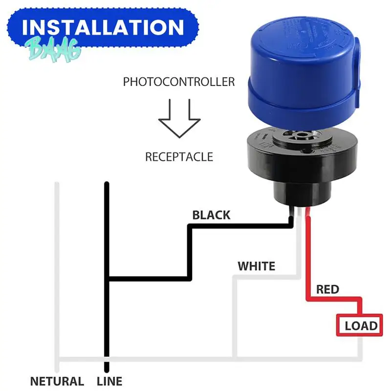 BAAG-3 Pack Photocell For Outdoor Light,Auto On Off Photo Sensor Switch With Twist Lock,Dusk To Dawn Photoelectric Light