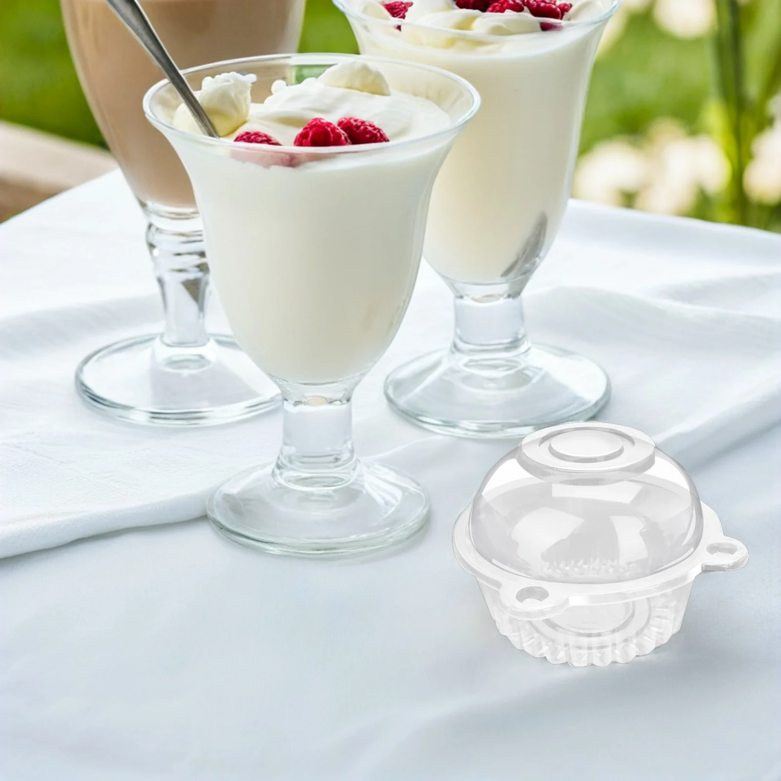 

50pcs Cake Cup Combination Mini Cupcake Boxes Leak Resistant Food Storage Containers Baking Dessert Carriers for Wedding